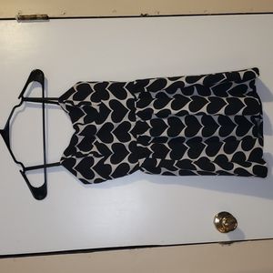 Sz L white with black hearts dress
